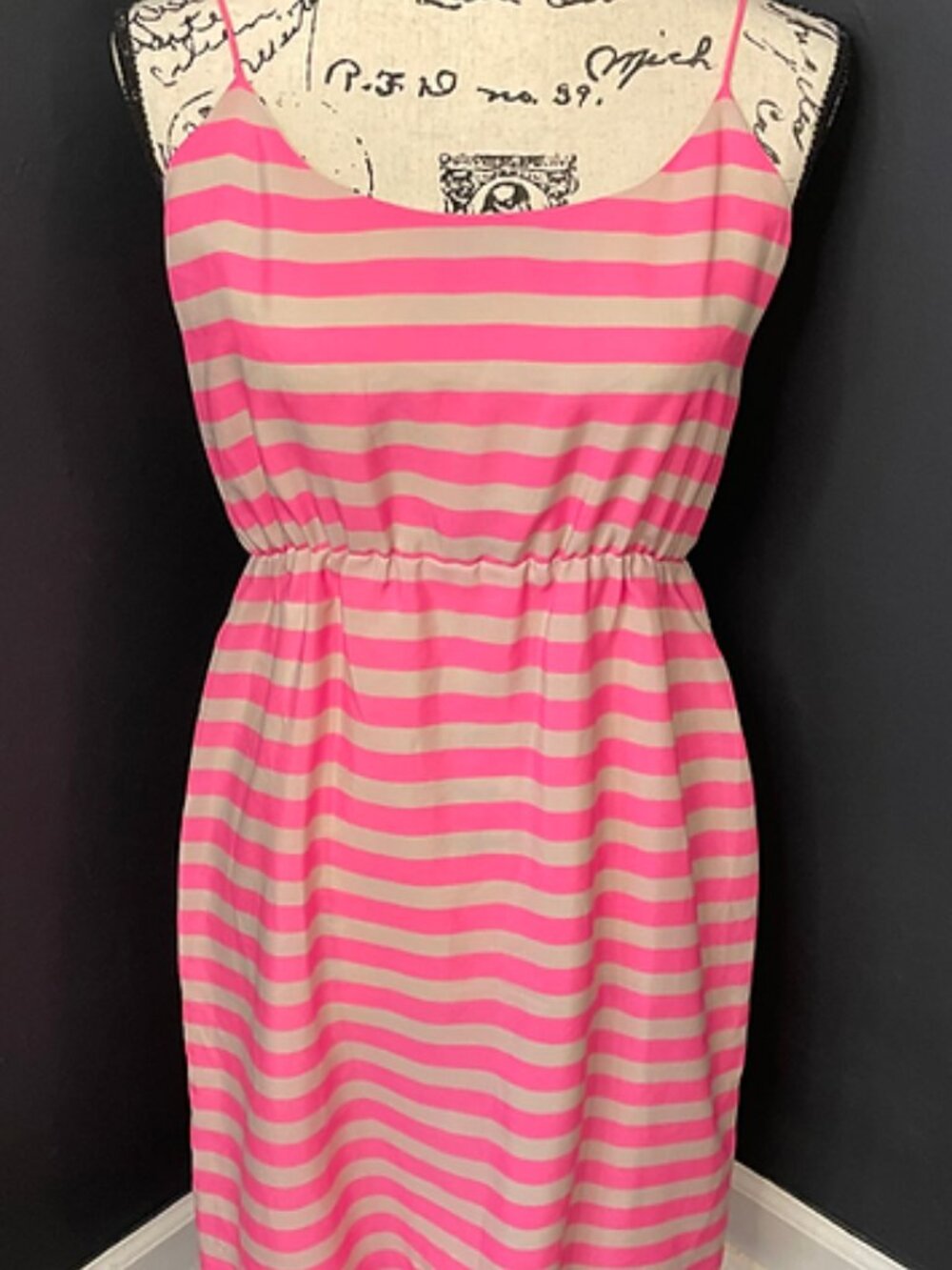 J Crew hot pink stripe mini dress